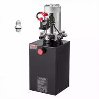 Hidraulinis galios agregatas savivartėms ir keltuvams, 12V DC, 10 L metalinis bakas, 22 MPa slėgis, 3.4 L/min srautas, vienpusio veikimo hidraulinė stotelė ir siurblys