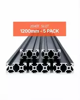 T-formos 2040 aliuminio ekstruzijos profilis 3D spausdintuvams ir CNC staklėms, anoduotas didelio tvirtumo linijinis bėgelis, Europos standarto ekstruzinio aliuminio profilis, juodas, rėmų konstrukcijoms