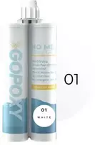 GoPoxy Poly 01 Baltas - dvikomponentis plytelių tarpų glaistas, 400 ml kartridžas