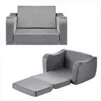 Vaikiška sulankstoma sofa žaidimams ir poilsiui, ypač plati sėdynė, minkšti porankiai, transformuojama sofa mažiems vaikams, vaikiškas poilsio krėslas