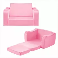 Išlankstoma vaikiška sofa žaidimams ir poilsiui, itin plati sėdynė, minkšti porankiai, transformuojama sofa mažyliams, išlankstoma vaikiška kušetė