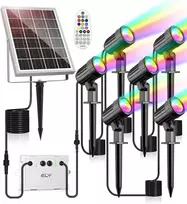 CLY saulės energija maitinamas RGB LED prožektorius su nuotoliniu valdymu, 6 W, IP66, 10 spalvų, 30 režimų