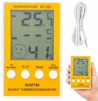 Skaitmeninis termometras ir higrometras su jutikliu, lcd ekranu