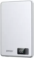 Telforceone BWOO aliuminio magnetic power bank P75 PD 20W 5000 mAh with digital display and USB-C port sidabrinis
