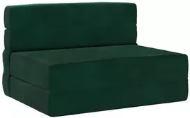 Sulankstomas Sofas-Lova Tamsiai žalia 190 x 100 x 15 cm Aksomas