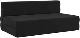 Sofa Sulankstomas Sofos Lova Juoda 152 x 86,5 x 60 cm Audinys