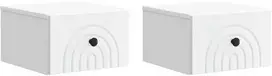 Sieninis naktinis staliukas 2 pcs Balta 33 x 34,5 x 20 cm