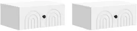 Sieninis naktinis staliukas 2 pcs Balta 49 x 34,5 x 20 cm