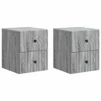 Sieninis naktinis staliukas 2 pcs Pilka sonoma ąžuolo