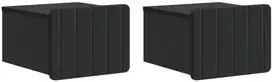Sieninis naktinis staliukas 2 pcs Juoda 33 x 34,5 x 24 cm