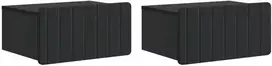 Sieninis naktinis staliukas 2 pcs Juoda 49 x 34,5 x 24 cm