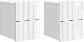 Sieninis naktinis staliukas 2 pcs Balta 33 x 34,5 x 43 cm