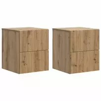 Sieninis naktinis staliukas su stalčių 2 pcs Artisano ąžuolo