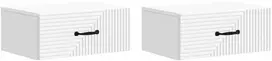 Sieninis naktinis staliukas 2 pcs Balta 49 x 34,5 x 20 cm