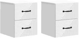 Sieninis naktinis staliukas 2 pcs Balta 34,5 x 33 x 40 cm