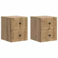 Sieninis naktinis staliukas su stalčių 2 pcs Artisano ąžuolo