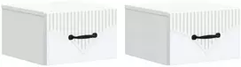 Sieninis naktinis staliukas 2 pcs Balta 34,5 x 33 x 20 cm