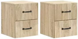 Sieninis naktinis staliukas su stalčių 2 pcs Sonoma ąžuolas