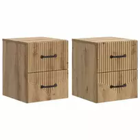 Sieninis naktinis staliukas su stalčių 2 pcs Artisano ąžuolo