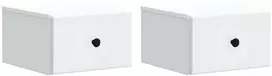 Sieninis naktinis staliukas 2 pcs Balta 34,5 x 33 x 20 cm