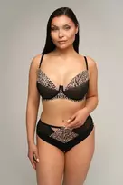 Liemenėlė juoda su leopardiniu raštu kasdienai Nipplex