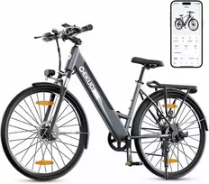 Qekud elektrinis dviratis 26 colių, aliuminio rėmas, 250 W variklis, 36 V 12,5 Ah baterija, pilkas, 26M208