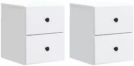 Sieninis naktinis staliukas 2 pcs Balta 34,5 x 33 x 40 cm