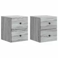 Sieninis naktinis staliukas 2 pcs Pilka sonoma ąžuolo