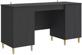 Stalas su lentyna Juoda 142,5 x 50 x 75 cm Apdirbta mediena