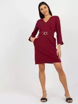 Bordo spalvos suknelė
