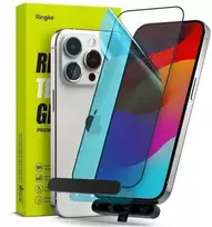 Ringke iPhone 15 Pro Screen Protector Premium Tempered Glass 9H with installation jig Transparent