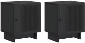 Šalia lovos spintelė 2 pcs Juoda 43 x 34,5 x 50 cm