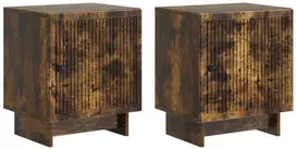 Šalia lovos spintelė 2 pcs Dūminio ąžuolo 43 x 34,5 x 50 cm