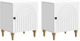 Šalia lovos spintelė 2 pcs Balta 43 x 34,5 x 50 cm