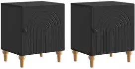 Šalia lovos spintelė 2 pcs Juoda 43 x 34,5 x 50 cm