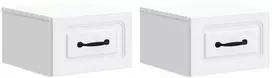 Sieninis naktinis staliukas 2 pcs Balta 34,5 x 33 x 20 cm