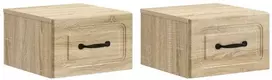 Sieninis naktinis staliukas su stalčių 2 pcs Sonoma ąžuolas