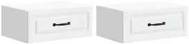 Sieninis naktinis staliukas 2 pcs Balta 49 x 34,5 x 20 cm