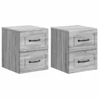 Sieninis naktinis staliukas 2 pcs Pilka sonoma ąžuolo