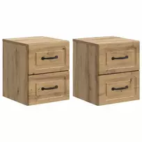 Sieninis naktinis staliukas su stalčių 2 pcs Artisano ąžuolo