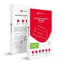 Hybrid nano glass filmas for cutting machine 2nd and (3-osios kartos). Forcell F-Protect Flexible NANO 7H PRIVACY 196 x 125 mm 25 pcs