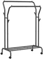 Songmics Drabužių stovas 102,5x52,5x153,9 cm juodas plienas