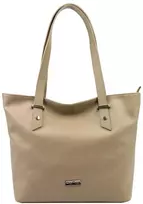 Moteriška didelė natūralios odos rankinė MiaMore 01-058, tamsiai smėlio, shopper tipo