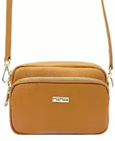 Moteriška odinė rankinė MiaMore 01-062, auksinė, ruda (camel)