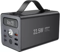 Nešiojamoji baterija Hoco 60000 mAh QC PD 3A 22,5W DC12V su įmontuotu apšvietimu J138 juodas