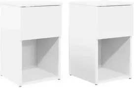 Lovos spintelė 2 pcs Balta 29 x 31,5 x 49 cm Apdirbta mediena