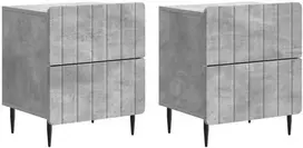 Šalia lovos spintelė 2 pcs Betono pilka 43 x 34,5 x 49,5 cm