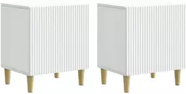Šalia lovos spintelė 2 pcs Balta 43 x 34,5 x 50 cm