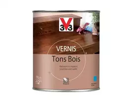 Baldų lakas, pusiau matinis V33 Tons Bois, 1 l, tamsaus ąžuolo spalva.