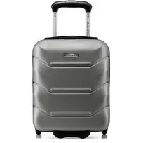 Kelioninis Zagatto Rankinio bagažo lagaminas su ratukais 40x30x20 cm, tinkamas Wizz Air, sidabriškai pilkas